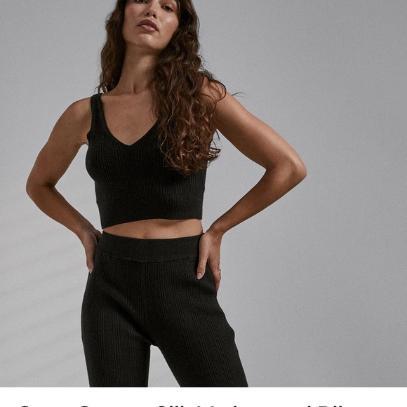 Lunya Cozy Cotton Silk Variegated Rib Crop Tank - Picture 4 of 6